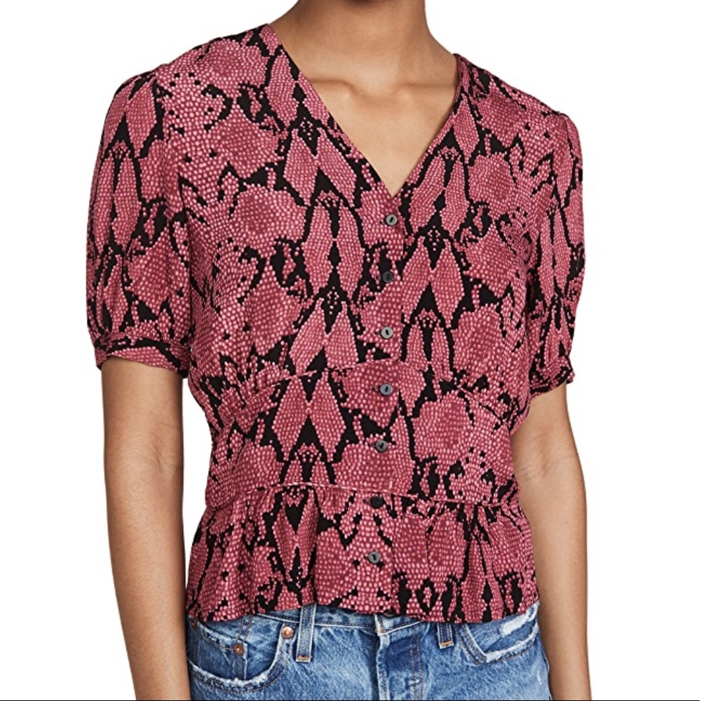Ba&Sh Cleo Python Print Top In Rose - image 2
